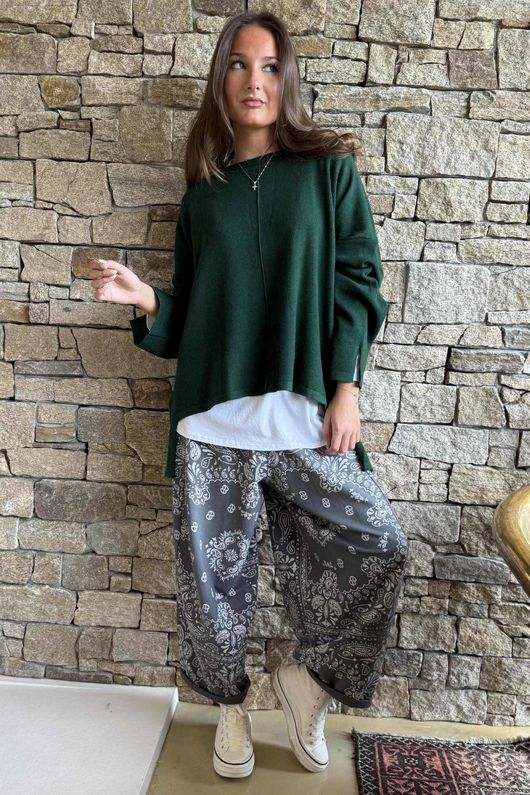 Frankie Waffle Box Knit Racing Green /25=